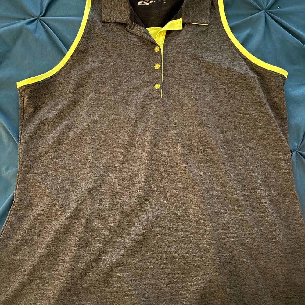Nike Golf Charcoal and Neon Yellow Polo